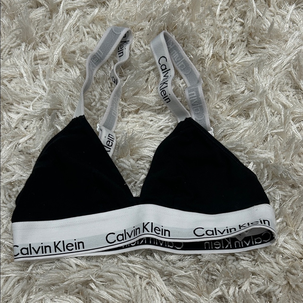 Calvin Klein Monochrome Logo Bralette comfortable, black, night